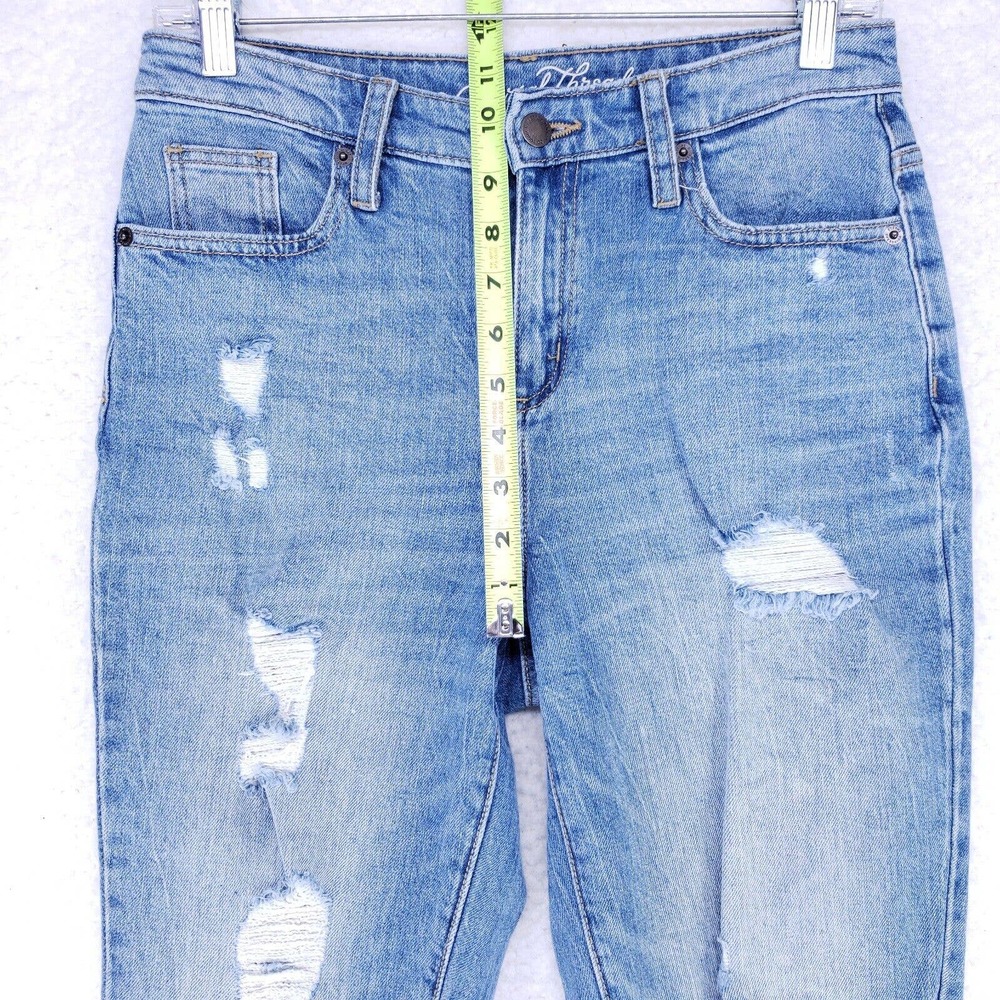 Universal Thread Destroyed Straight Raw Hem Jeans Women Size 4/27R High Rise - Picture 3 of 9